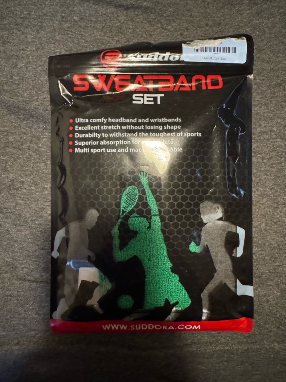 Sweatband Set – Black with Green Accents